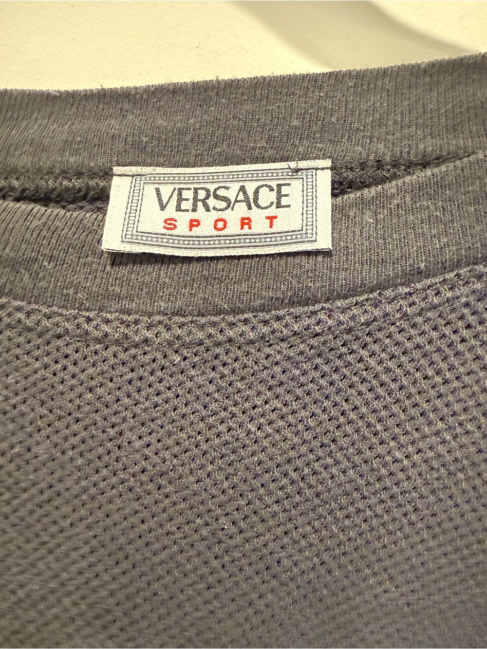Versace Sport 90s Vintage Men's Gray Crewneck Mesh Sweater SZ 54/ XL